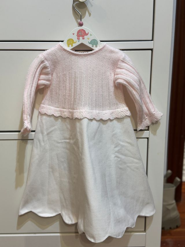 Vestido de punto rosa 0-3 meses