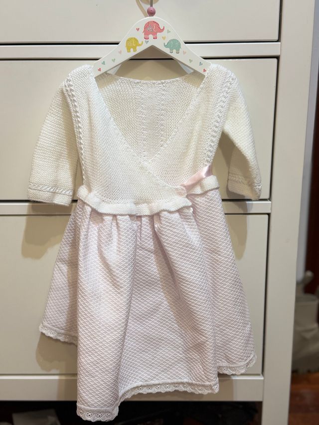 Vestido faldón 0-3 meses blanco