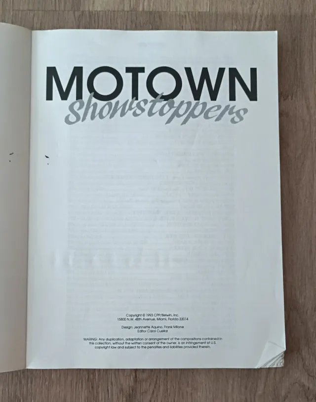Libro de partituras Motown Showstoppers