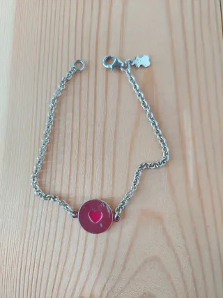 Pulsera Tous Plata Corazón Rojo Niña