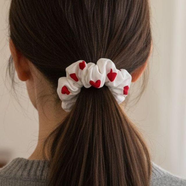 Elástico de cabelo com corações