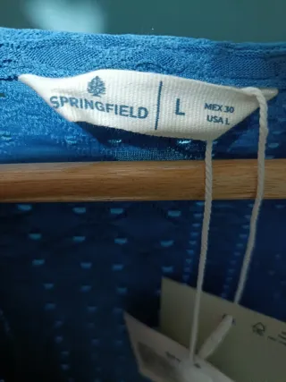 Blusa Springfield volantes azul