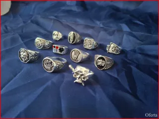 Lote 12 anillos vintage color plata unisex