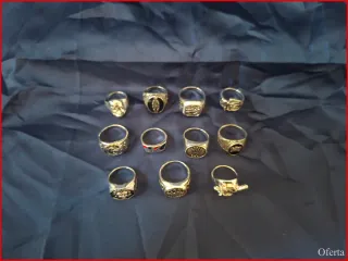 Lote 12 anillos vintage color plata unisex