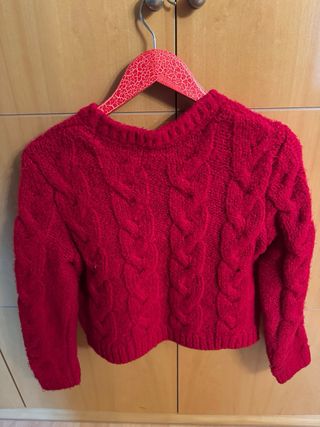 Jersey Zara Rojo Trenzado