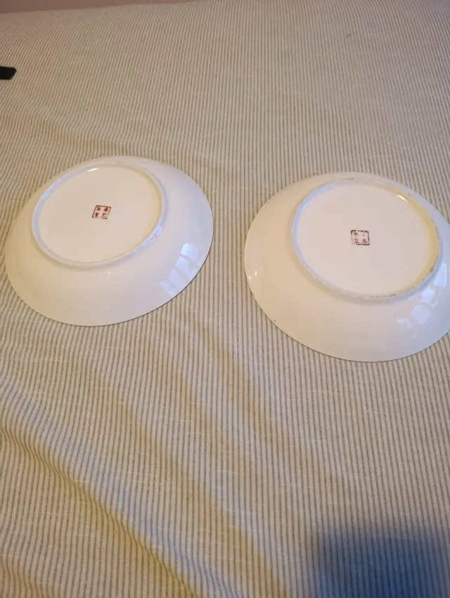 Juego de 2 platos de cerámica decorados