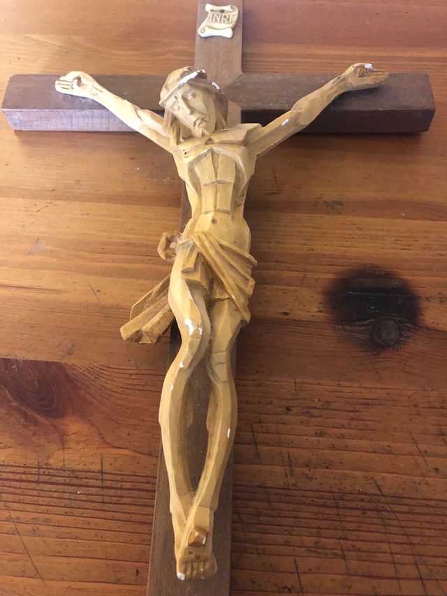 Crucifijo vintage de madera