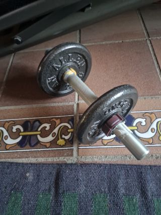 Juego de pesas y barra con cierre