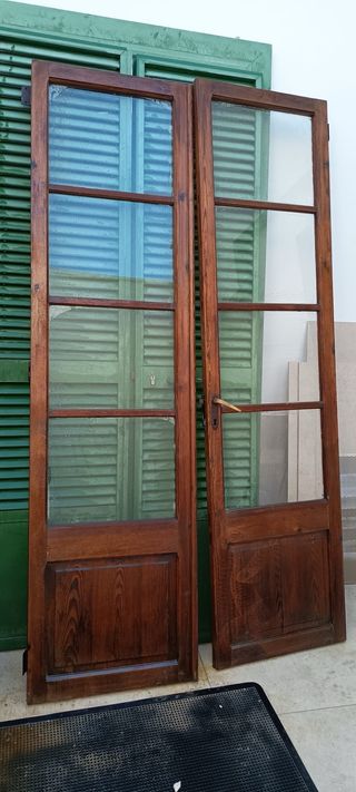 Puertas madera con cristal