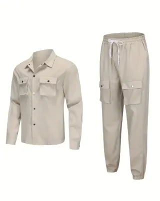 Completo uomo beige - coordinato giacca pantaloni