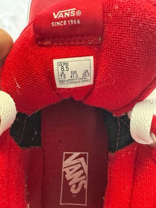 Botas Vans Rojas Talla 41