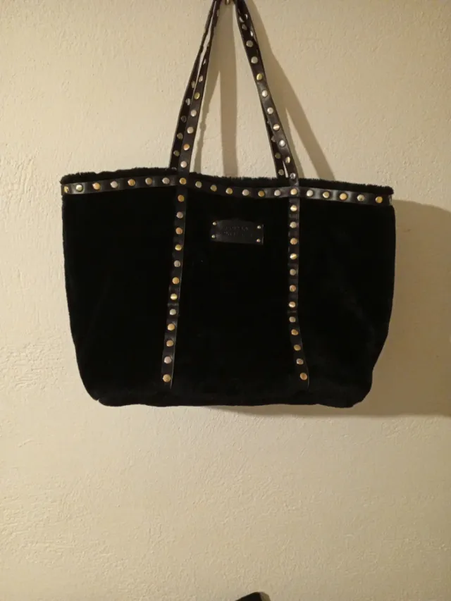 Bolso Terciopelo Negro Tachuelas