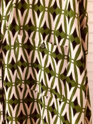 Camisa Zara Estampado Geométrico Verde