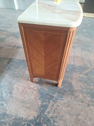 2 Mesitas de Noche Madera y Mármol