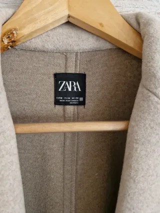 Abrigo Zara paño beige Talla M