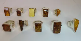 Anillos Plata y Ámbar Ajustables