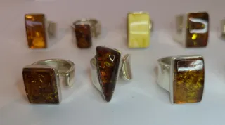 Anillos Plata y Ámbar Ajustables