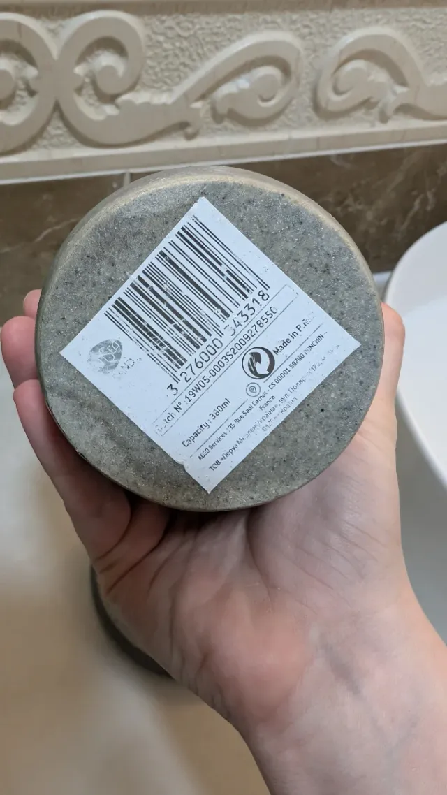 Dispenser di sapone e portasapone in pietra grigia