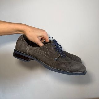 Scarpe uomo eleganti scamosciate marroni