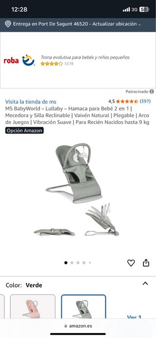 Hamaca bebé Amazon