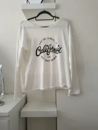 Camiseta blanca California manga larga