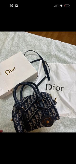 Bolso Dior Monogram Azul y Beige