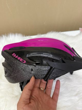 Casco B+PRO bici niña rosa y negro