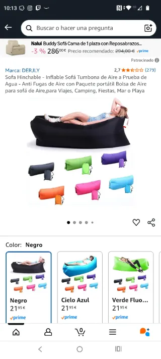 Sofá Hinchable DERJLY Negro