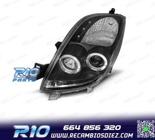 FAROS TOYOTA YARIS 06-09 OJOS ANGEL CCFL FONDO NEGRO