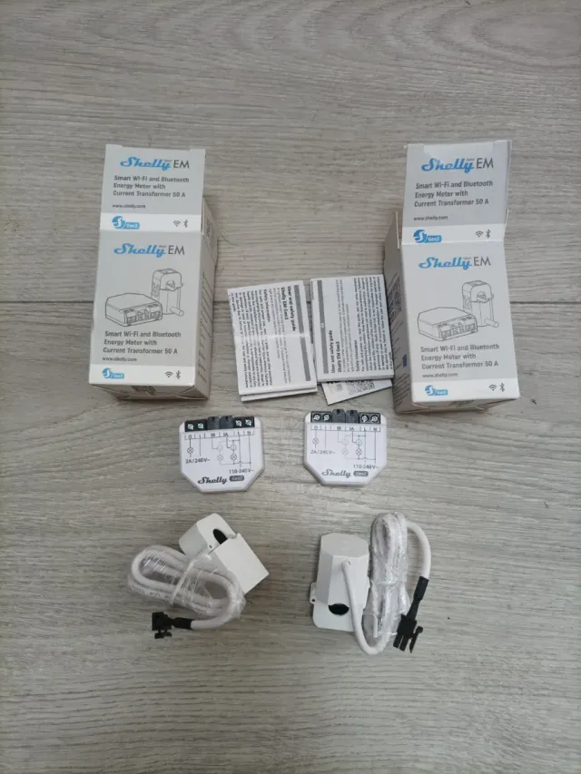 2 x Medidor de Energia Shelly EM Gen3+ Caliper 50A