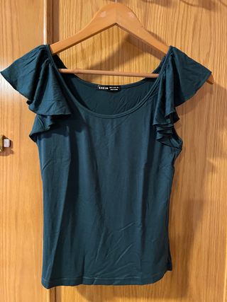 Camiseta SHEIN mujer verde talla M