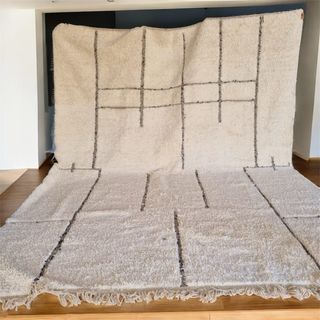 Tappeto in lana di pecora berbera beige grigio