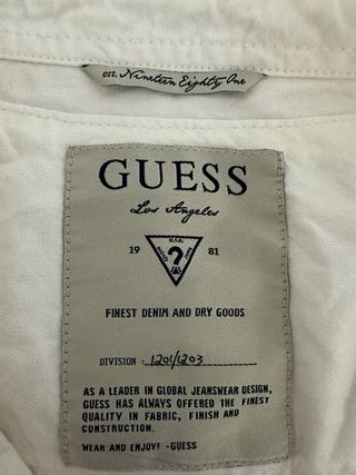 Camisa Guess Blanca Manga Corta