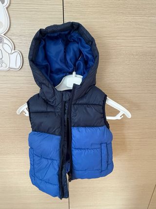 Gilet bimbo blu e blu navy con cappuccio, 