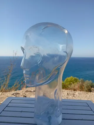 Cabeza Maniquí Transparente Plástico