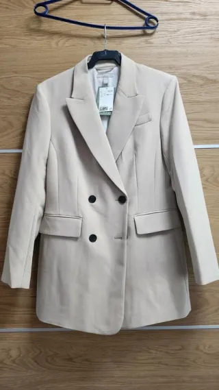 Chaqueta blazer H&M beige talla 38