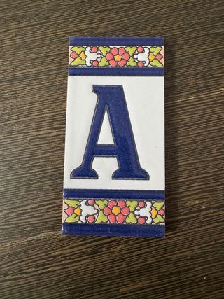 Azulejo Cerámica Letra A Decorado