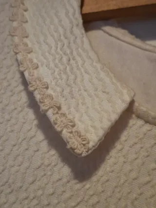 Vestido Massimo Dutti Beige/Blanco