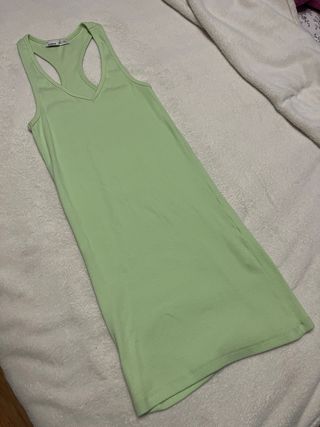 Vestido Pull&Bear verde talla S