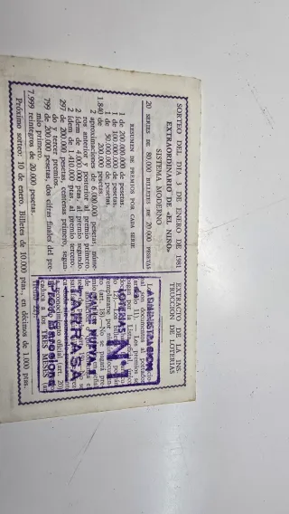 Décimo Lotería Nacional 3 Ene 1981