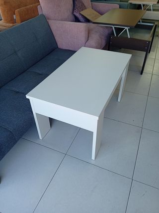 Mesa de centro elevable blanca gala