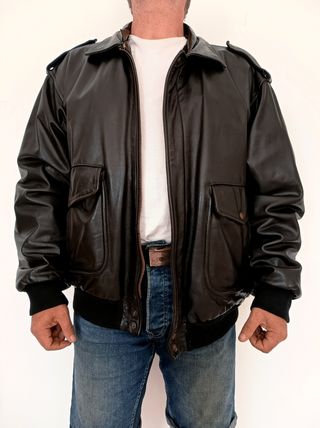 Bomber Cuero auténtico piloto Aviador XXL Medidas