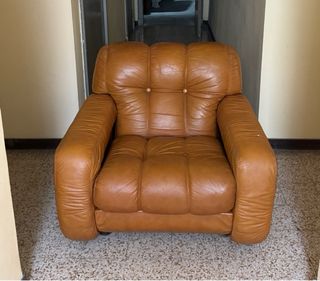 Poltrona pelle vintage Joe DiMaggio anni 70