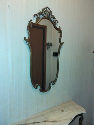 Consolle ingresso marmo e metallo con specchio