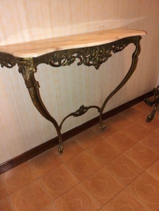 Consolle ingresso marmo e metallo con specchio