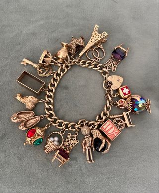 Pulsera Dijes Oro Vintage 9k/375
