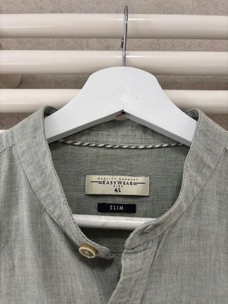 Camisa lino cuello mao Easy Wear L