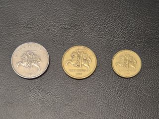 Lote Monedas Lituania 1 Litas, 20 y 10 C Pre-Euro