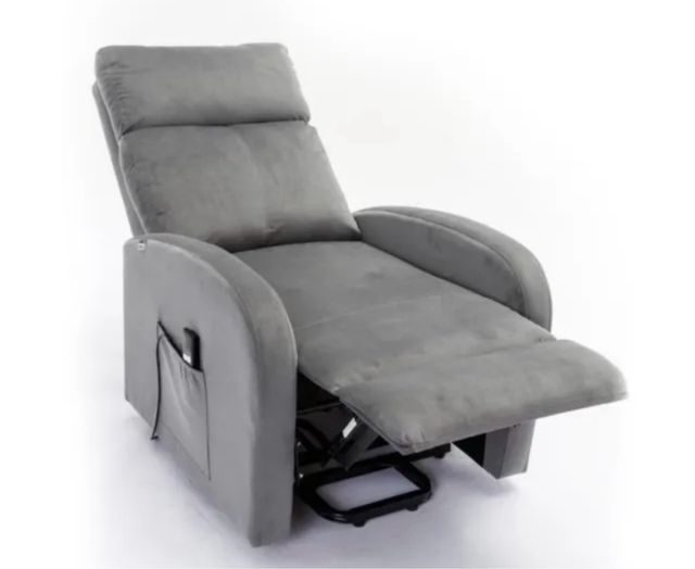 Sillón reclinable gris tela eléctrico