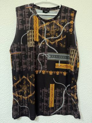 Camiseta sin mangas con estampado de cadenas XXL